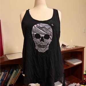 Torrid Active Black Skull Graphic Tank Top
